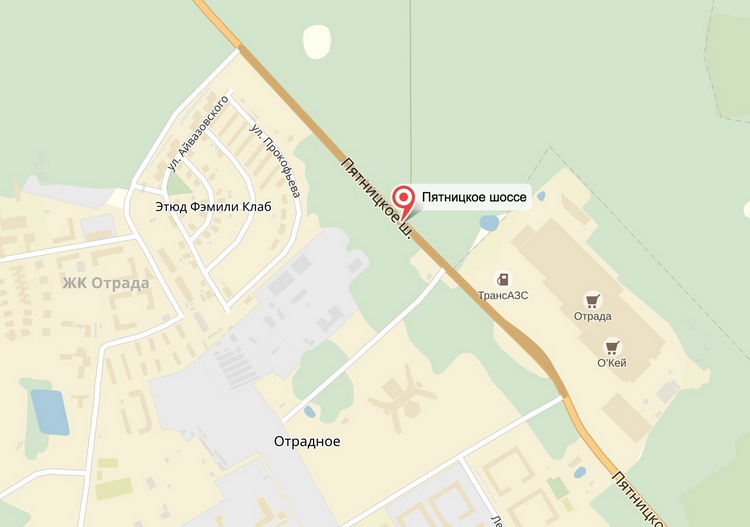 Пятницкое шоссе карта