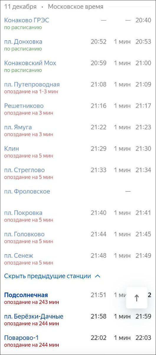 Электрички подсолнечная крюково на завтра